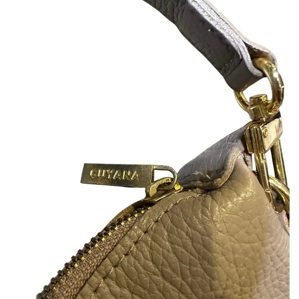 Cuyana Carryall Tote Bag Pebbled Leather Neutral Taupe